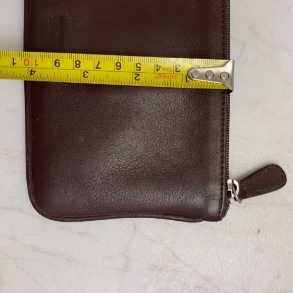 Coach vintage brown leather slim clutch bag - Picture 5 of 7